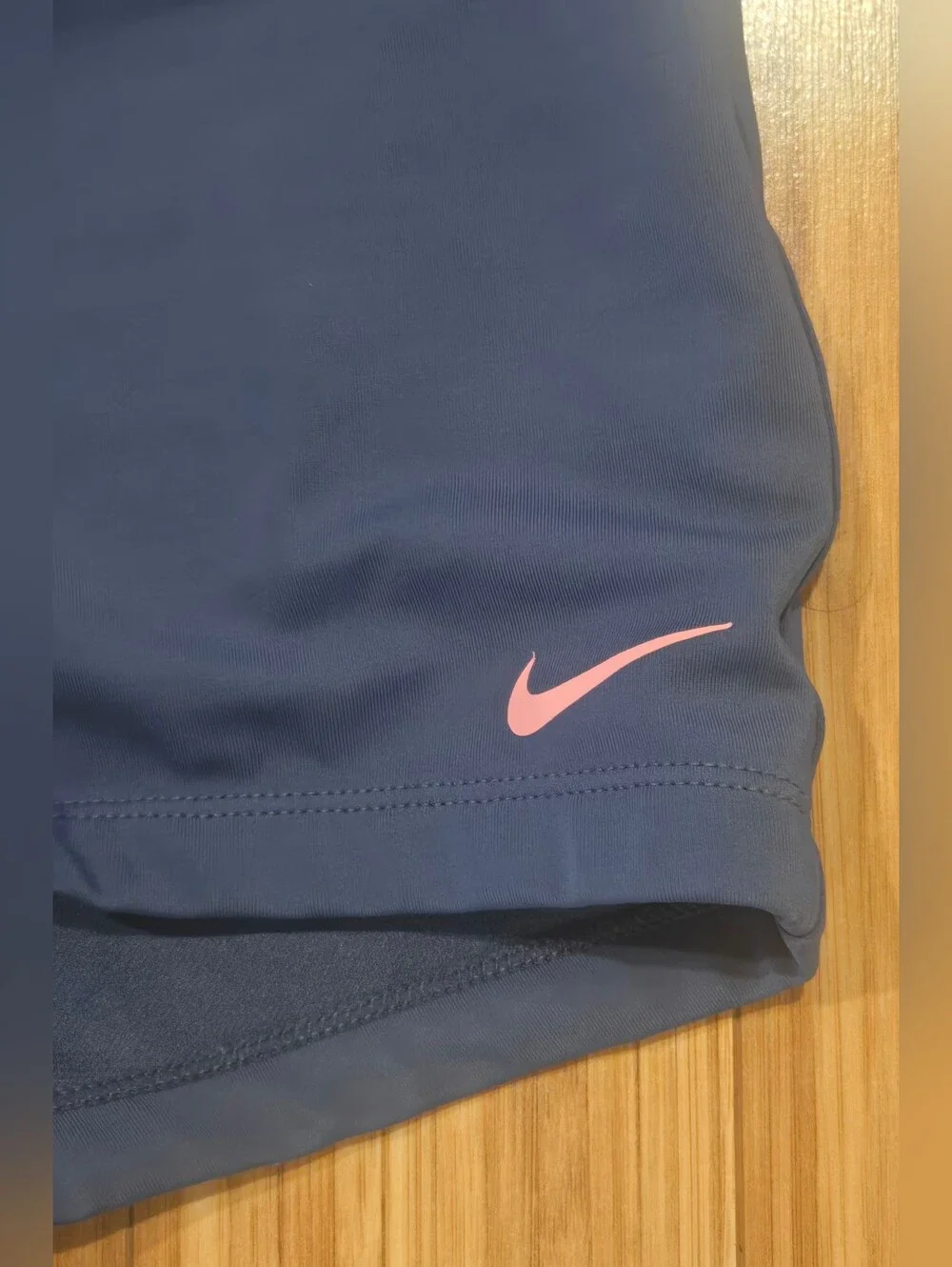 Nike Navy, Coral & White Striped High-Neck Bikini Set